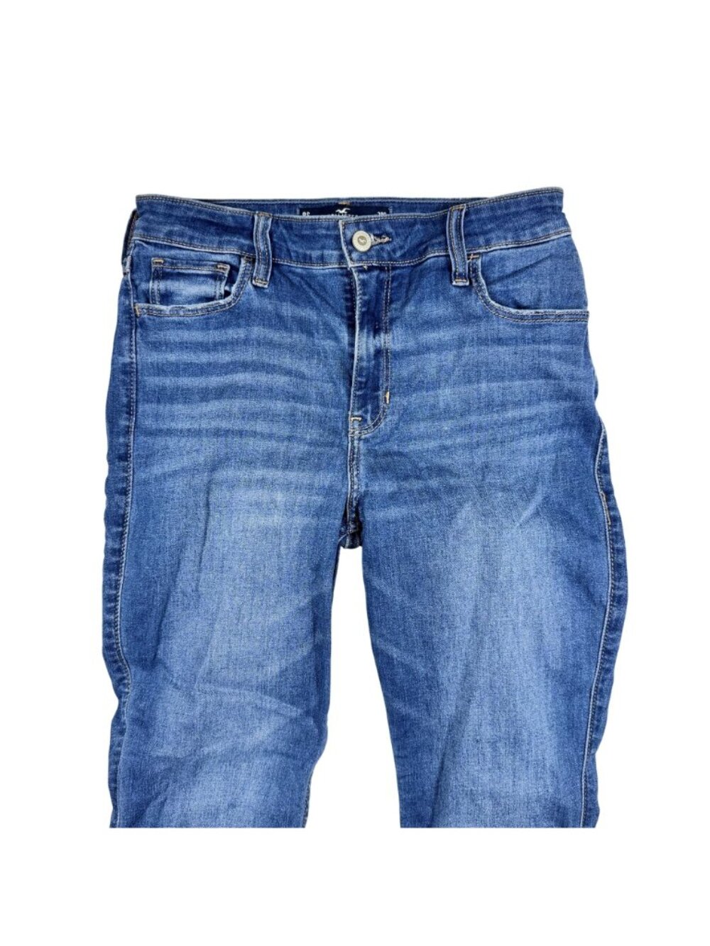 Hollister High-Rise Flare Jeans Womens Size 8S Classic Stretch Blue Denim Y2K - Picture 2 of 10
